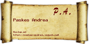 Paskes Andrea névjegykártya