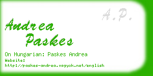 andrea paskes business card